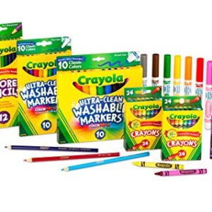 Crayola Back To School Supplies for Girls & Boys, Crayons, Markers & Colored Pencils, Gifts, 80 Pieces [Amazon Exclusive]