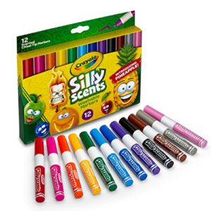 crayola silly scents scented markers, washable markers, 12 count, gift for kids