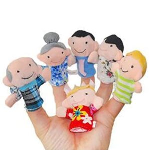 6 Piece Mini Grandparents, Finger Puppet Set, Cloth Velvet Puppets, 6 People Family Members Finger Puppets Toys Set, Story Time, Party Favors for Boys Girls Birthday Gifts Christmas Stocking Stuffers