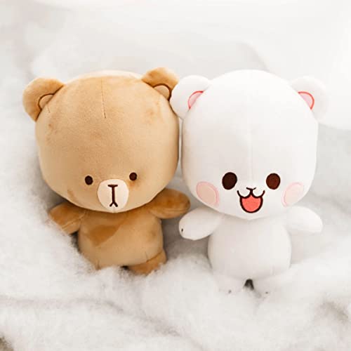 2023 New Milk and Mocha Plush - 7" Cute Milk Bear Stuffed Animal Plushies Toy for Fans Gift - Great Easter Basket Christmas Stocking Stuffers for Kids Boys and Girls