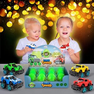toddler chicken easter eggs toys,cars advent calendar for kids, animal stocking stuffer toy cars with animals vehicles set , play race cars and trucks perfect for toddler, boys and girls (cartoon airplane car)