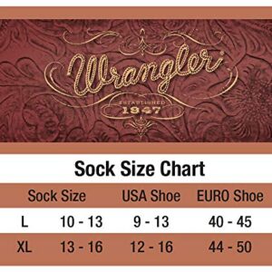 Wrangler Men's Western Boot Socks (Pack of 3),White,Sock Size:X-Large(12-15)/Shoe Size: 12-16