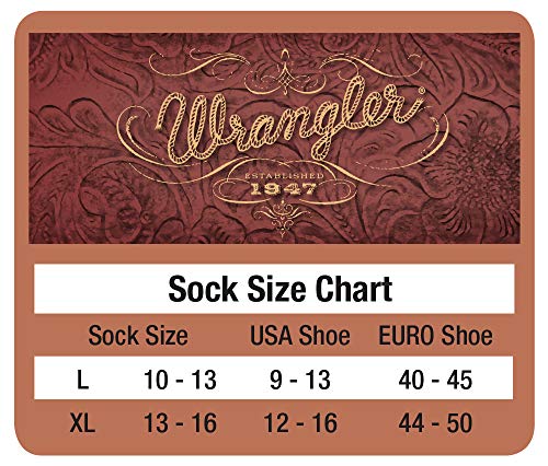 Wrangler Men's Western Boot Socks (Pack of 3),White,Sock Size:X-Large(12-15)/Shoe Size: 12-16