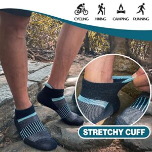 Merino Wool Ankle Hiking Socks Compression Warm Thermal Winter Thick Cushion Running Moisture Wicking No Show Socks Gifts Stocking Stuffers for Women Men 6 Pairs(Color Mix,M)