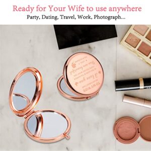 Birthday Gifts for Wife I Love You Wife Gift Rose Gold Compact Mirror Wife Christmas Gift Ideas Valentines Day Gifts for Her Stocking Stuffers for Women Wedding Gifts for Wife Romantic Bride Gifts