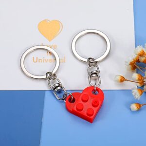 SYGUNAR Matching Couples Stuff Keychain Valentine's Day Gifts for Boyfriend Girlfriend Red Heart Stocking Stuffers for Women