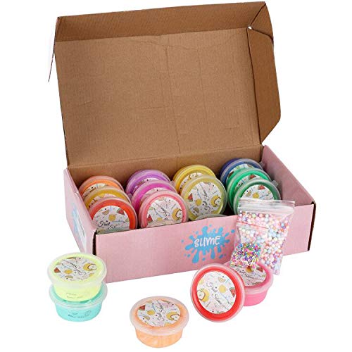 20 Pack Butter Slime Kit Fruit Theme, Educational Sludge Toys, Party Favors for Girl Boy Kids, Easter Filling Stuffers, Stocking Stuffers