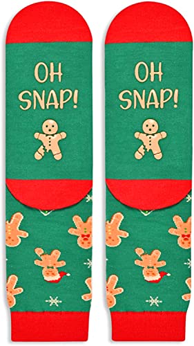 HAPPYPOP Funny Christmas Socks for Men Women Boys Girls Holiday Socks Gingerbread Gifts Stocking Stuffers for Teens Girls Secret Santa Gifts Christmas Gifts Box