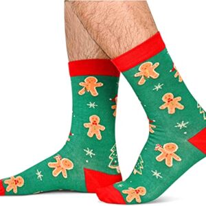 HAPPYPOP Funny Christmas Socks for Men Women Boys Girls Holiday Socks Gingerbread Gifts Stocking Stuffers for Teens Girls Secret Santa Gifts Christmas Gifts Box