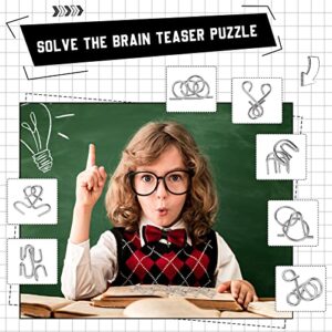 Metal Brain Teaser Puzzles Set of 36 with Pouch, Steel IQ Puzzle Games Physics Mind Metal Puzzles for Adults Basket Stocking Stuffers for Teen Boys Girls Kids Desk Trinkets Challenge Gifts