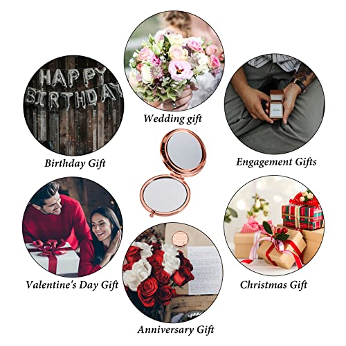 To My Wife Gifts from Husband Valentine's Day Gifts for Women Compact Mirror Christmas Stocking Stuffers for Wife Anniversary Birthday Gift Makeup Pocket Mirror for Wedding Mother Day Engagement