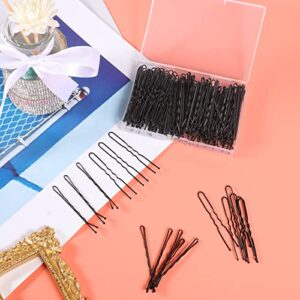 200Pcs 2.4Inch Hair Pins Kit, Bobby Pins and U Shaped Hair Pins Bun Hair Pins Stocking Stuffers Gift for Women Girls with Storage Box (Black)