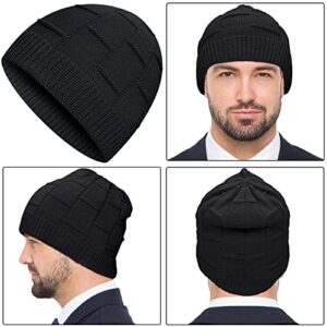 2 Pack Beanie Hats,Unique Christmas Stocking Stuffers Gifts for Women Men Teenagers Girls Her Husband Boys (Black+Black)