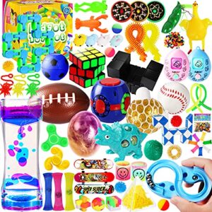 72 pcs fidget toys pack party favors for kids adults, anxiety and stress relief fidgets sensory toy carnival treasure classroom prizes stocking stuffers treasure box pinata goodie bag fillers