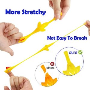 Namii W Slingshot Chicken Rubber Chicken Flick Chicken Flying Chicken Flingers Stress Gag Toys, Rubber Chicken Slingshot Funny Christmas Stuffers Easter Chicks Novelty Gifts for Kids (Yellow 10 Pcs)