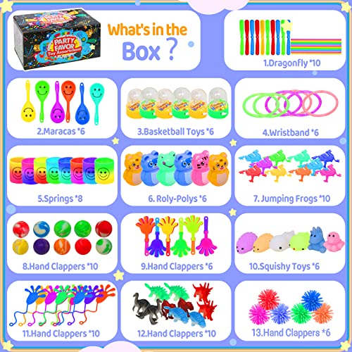 100 Pcs Party Favors Toy Assortment, Carnival Prizes Treasure Box Birthday Party, Goodie Bag Stuffers for Kids, Pinata Filler, Birthday Gift Toys, Stocking Stuffers, Party Favors for Kids 4-8, 8-12