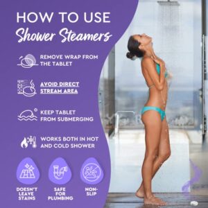 Cleverfy Shower Steamers Aromatherapy - 18 Pack of Shower Bombs with Essential Oils. Birthday Gifts for Women and Men. Purple Set