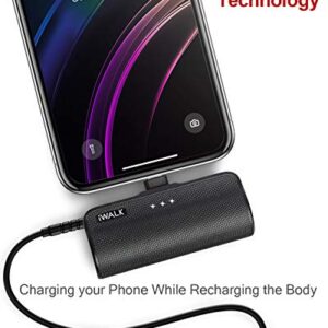 iWALK Mini Portable Charger for iPhone with Built in Cable, 3350mAh Ultra-Compact Power Bank Small Battery Pack Charger Compatible with iPhone 14/13/13 Pro/12/12 Pro/11/XR/XS/X/8/7/6,Black