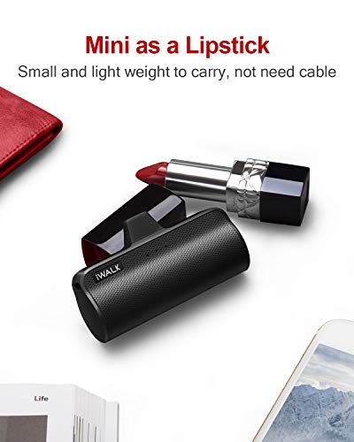 iWALK Mini Portable Charger for iPhone with Built in Cable, 3350mAh Ultra-Compact Power Bank Small Battery Pack Charger Compatible with iPhone 14/13/13 Pro/12/12 Pro/11/XR/XS/X/8/7/6,Black