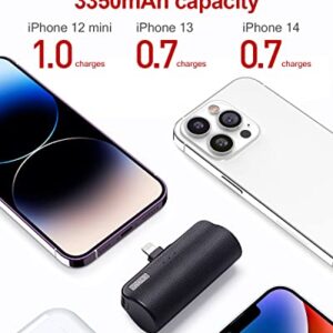 iWALK Mini Portable Charger for iPhone with Built in Cable, 3350mAh Ultra-Compact Power Bank Small Battery Pack Charger Compatible with iPhone 14/13/13 Pro/12/12 Pro/11/XR/XS/X/8/7/6,Black