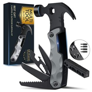 father’s day gifts for dad from daughter son hammer multitool camping accessories, 13 in 1 pocket multi survival tools cool gadgets christmas birthday gifts for men dad him women husband grandpa wife