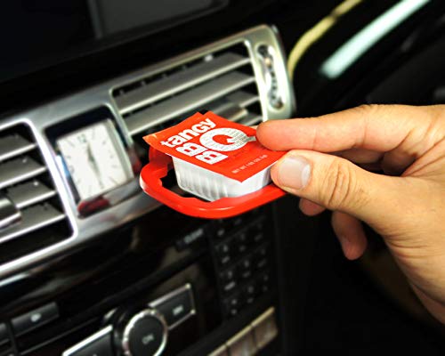 Saucemoto Dip Clip | An in-car sauce holder for ketchup and dipping sauces. As seen on Shark Tank (2 Pack, Black)