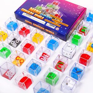 brain teaser puzzles for adults and kids 24pack | mini games brain games for kids 4-8-12 | mini puzzles bead maze ball party favors for kids ideas stocking stuffers for teens and adults