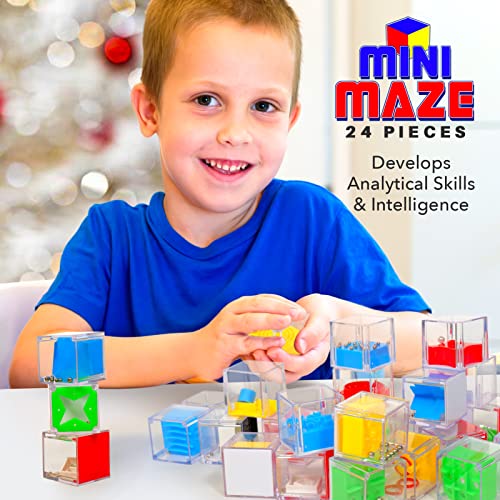 Brain Teaser Puzzles for Adults and Kids 24Pack | Mini Games Brain Games for Kids 4-8-12 | Mini Puzzles Bead Maze Ball Party Favors for Kids Ideas Stocking Stuffers for Teens and Adults