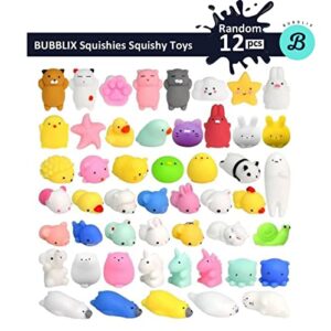 BUBBLIX 12Pcs Squishy Toys, Mini Kawaii Squishes Toys for Kids Party Favors, Fidget Toys for Boys Girls, Stress Relief Toy Bulk Classroom Prize, Birthday Christmas Stocking, Goodie Bag Stuffers