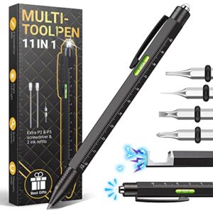 Stocking Stuffers for Men Multitool Pen - Gifts for Men 11 in 1 Cool Tool Gadgets Unique Birthday Fathers Day Gift for Dad Him Boyfriend Husband Who Have Everything Construction Engineer Carpenter