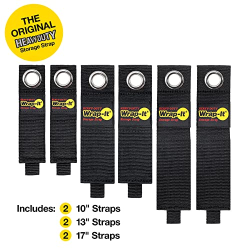 Heavy-Duty Wrap-It Storage Straps (Assorted 6 Pack) - Extension Cord Storage, Organizer, Cord Wrap Keeper, Cable Straps for Tools, Hoses, Rope, RV, Workshop and Garage Wall Storage and Organization