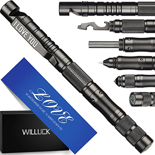 Gifts for Him Husband Boyfriend,ENGRAVED”I Love You”,Christmas Stocking Stuffers for Men,Tactical Pen,Cool & Unique Anniversary Birthday Gifts for Men,Fathers Day Valentines Day Husband Gifts,Gift Box