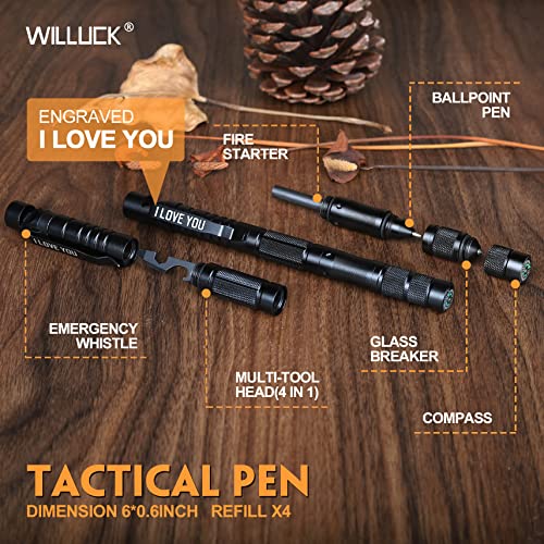 Gifts for Him Husband Boyfriend,ENGRAVED”I Love You”,Christmas Stocking Stuffers for Men,Tactical Pen,Cool & Unique Anniversary Birthday Gifts for Men,Fathers Day Valentines Day Husband Gifts,Gift Box