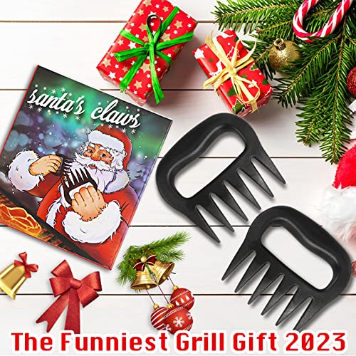 Meat Claws for Shredding, Solid Heavy Duty Meat Shredder Tool Bear Claws - Funny Stocking Stuffers for Men Dad- Smoker Grill Accessories for BBQ Gifts for Men - One Pair