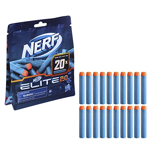 Nerf Elite 2.0 20-Dart Refill Pack,, Christmas Stocking Stuffers - 20 Official Nerf Elite 2.0 Foam Darts - Compatible with All Nerf Blasters That Use Elite Darts