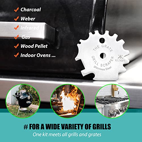 KUNIFU BBQ Grill Scraper, Stocking Stuffers, Bristle-Free for Griddle, Kitchen Gadgets Cleaner, Camping Accessories, Ideal Gifts for Christmas, for Men, Dad, Husband, Boyfriend, Fathers Day