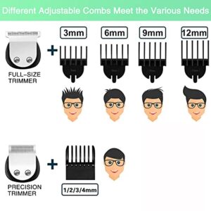 Brightup Beard Trimmer for Men - 18 Piece Beard Grooming Kit with Hair Clippers, Hair Trimmer, Electric Razor - IPX7 Waterproof Mustache, Face, Nose, Ear, Balls, Body Shavers - Mens Gifts, FK-8688T