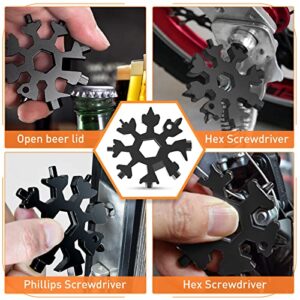 Gifts for Men, 18-in-1 Snowflake Multitool, Cool Gadgets Tools for Men, Camping Accessories, Gifts for Him, Boyfriend, Dad, Husband, Grandpa, Birthday Gifts for Men Who Have Everything (Black)