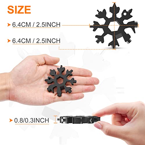 Gifts for Men, 18-in-1 Snowflake Multitool, Cool Gadgets Tools for Men, Camping Accessories, Gifts for Him, Boyfriend, Dad, Husband, Grandpa, Birthday Gifts for Men Who Have Everything (Black)