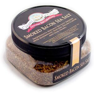 Smoked Bacon Salt - Bacon Seasoning Great for Cooking or as a Finishing Salt - Alderwood Smoked Fine Sea Salt - 4 oz. Stackable Jar - Caravel Gourmet Salt