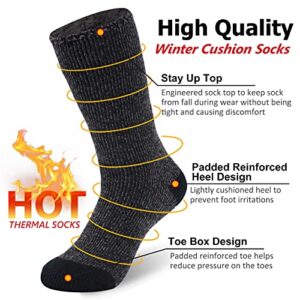 Monill Winter Thermal Socks, Unisex Winter Fur Lined Boot Thick Insulated Heated Socks For Cold Weather Extra-Warm Boot Socks Thick Insulated Heated Crew Socks for Cold Weather Mens Socks