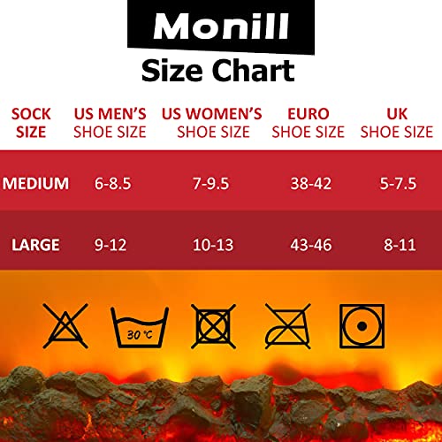 Monill Winter Thermal Socks, Unisex Winter Fur Lined Boot Thick Insulated Heated Socks For Cold Weather Extra-Warm Boot Socks Thick Insulated Heated Crew Socks for Cold Weather Mens Socks