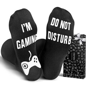parigo funny gaming socks gifts for men – valentines day gifts for him novelty white elephant santa gift ideas for teen gaming lovers boys birthday