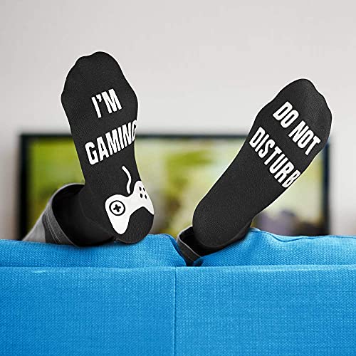 PARIGO Funny Gaming Socks Gifts for Men - Valentines Day Gifts for Him Novelty White Elephant Santa Gift Ideas for Teen Gaming Lovers Boys Birthday