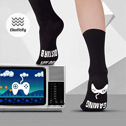 PARIGO Funny Gaming Socks Gifts for Men - Valentines Day Gifts for Him Novelty White Elephant Santa Gift Ideas for Teen Gaming Lovers Boys Birthday