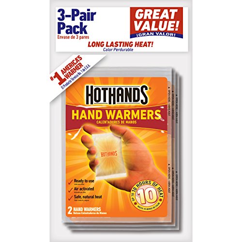 HotHands Hand Warmers - Long Lasting Safe Natural Odorless Air Activated Warmers - Up to 10 Hours of Heat - 3 Pair