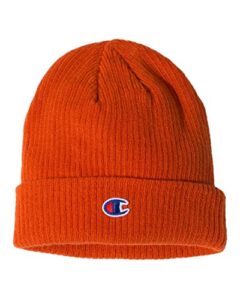 champion – ribbed knit cap – cs4003 – one size – spicy orange