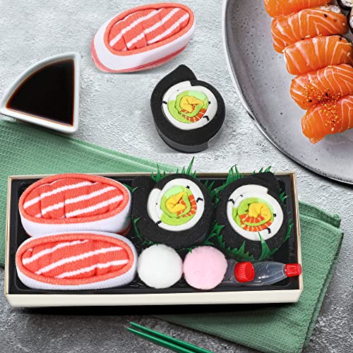 Funny Sushi Socks for Men Women Teen Boys - Funny Gifts Novelty Sushi Japanese Gifts Food Fun Funky Cool Crazy Silly Socks-Valentines Day Birthday Gifts Ideas Christmas Stocking Stuffers(L,2 pairs)