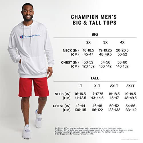 Champion Powerblend Fleece Hoodie, Hooded Sweatshirt for Men, (Reg. or Big & Tall), White Script, Small