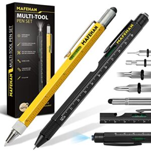 gifts for men dad him, mafehan 10 in 1 multi-tool pen set, father’s day gifts from son daughter wife, cool gadgets for men, christmas gifts stocking stuffers for men-yellow&black